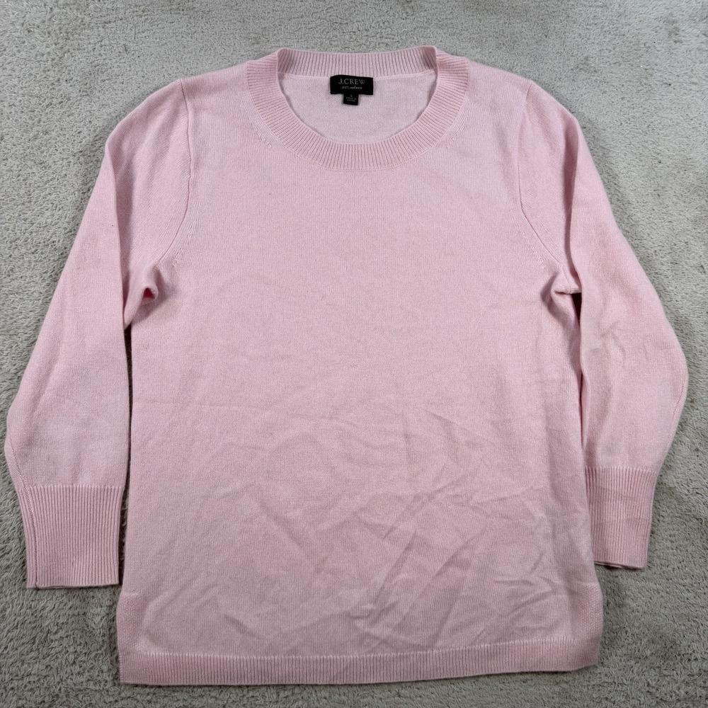 J Crew Sweater Women Small Pink 100% Cashmere Crewneck Soft Pullover Lightweight